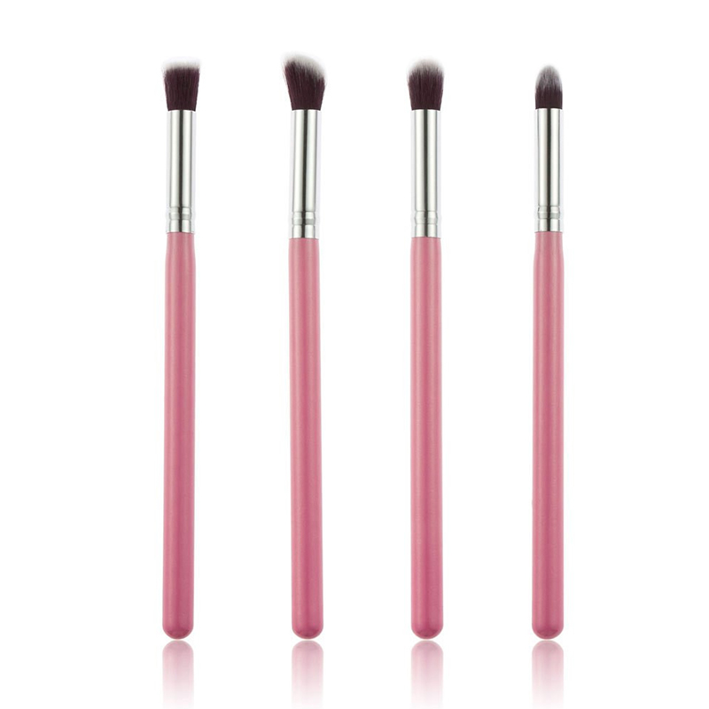 4 Πινέλα Μακιγιάζ για Σκιές Ματιών Beautyware Ροζ/Ασημί