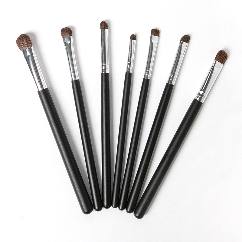 7 Πινέλα Μακιγιάζ Beautyware από Φυσική Τρίχα Αλόγου Μαύρο/Ασημί