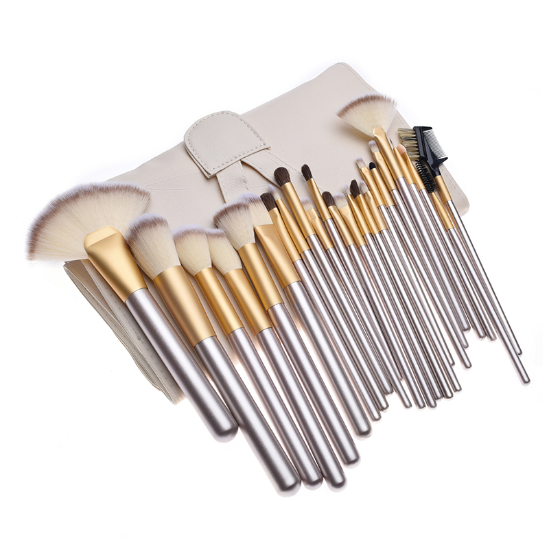 24 Πινέλα Μακιγιάζ σε χρώμα Σαμπανιζέ Beautyware