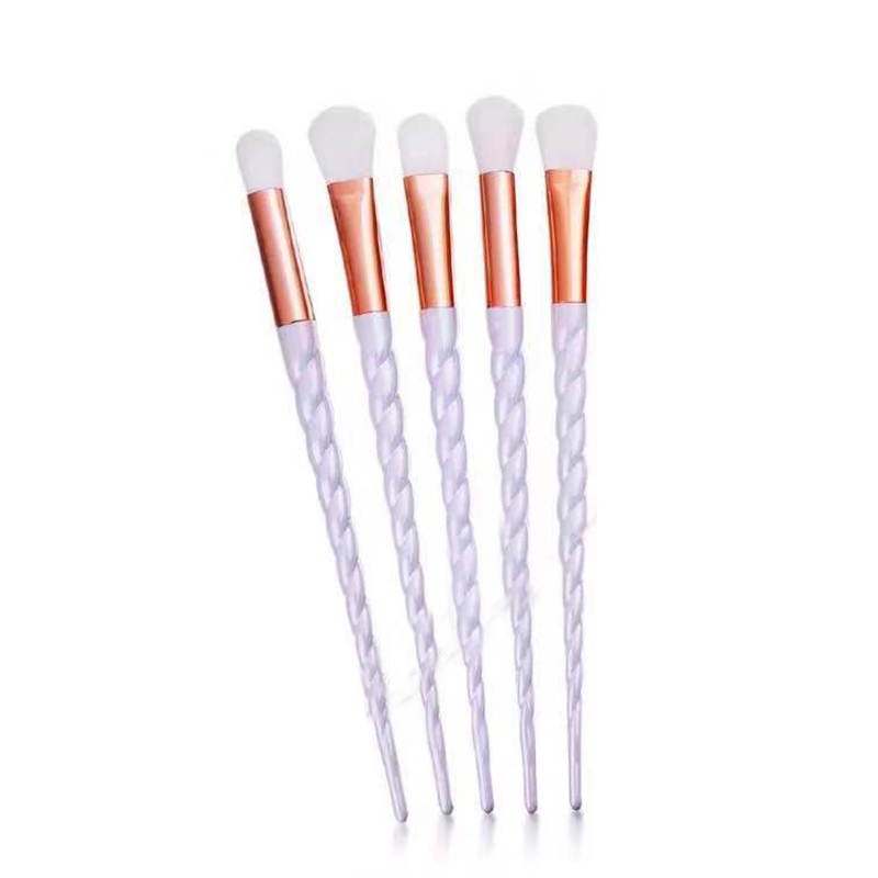 5 Πινέλα Μακιγιάζ με Λεπτή Λαβή Λευκό/Χρυσό