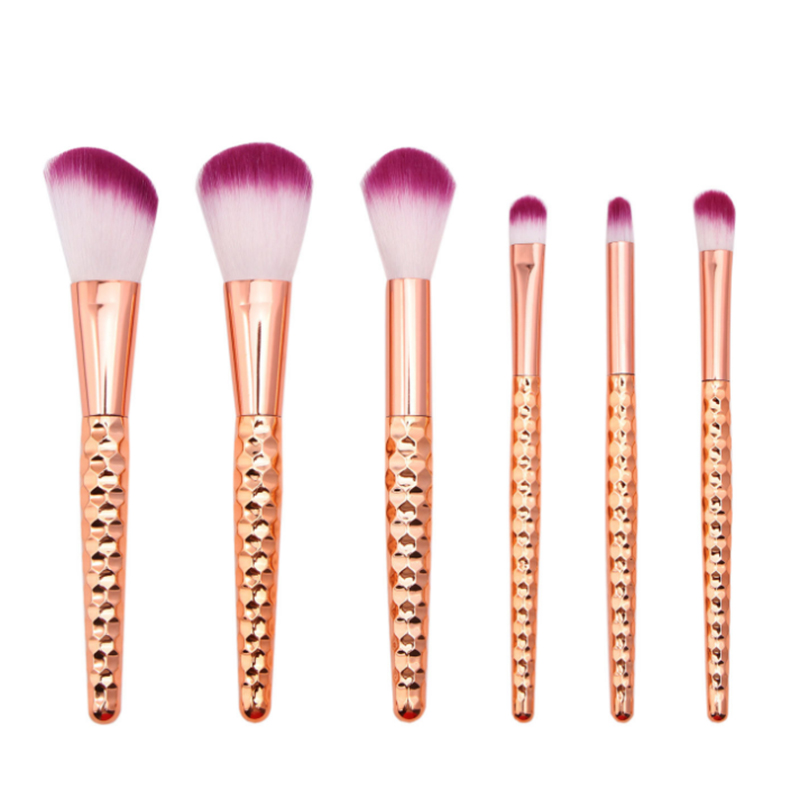 6 Πινέλα Μακιγιάζ με Κυψελωτή Λαβή Χρυσό