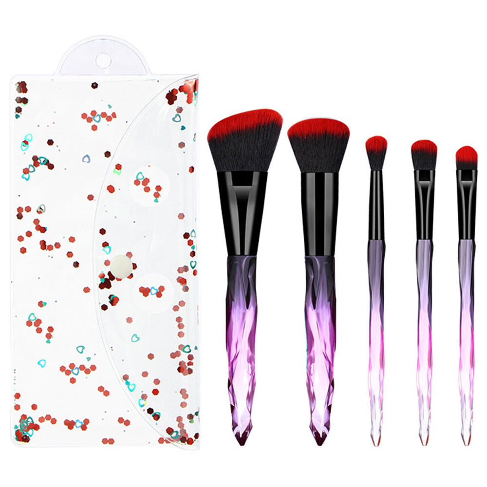 5 Πινέλα Μακιγιάζ σε Θήκη Beautyware Μαύρο/Κόκκινο