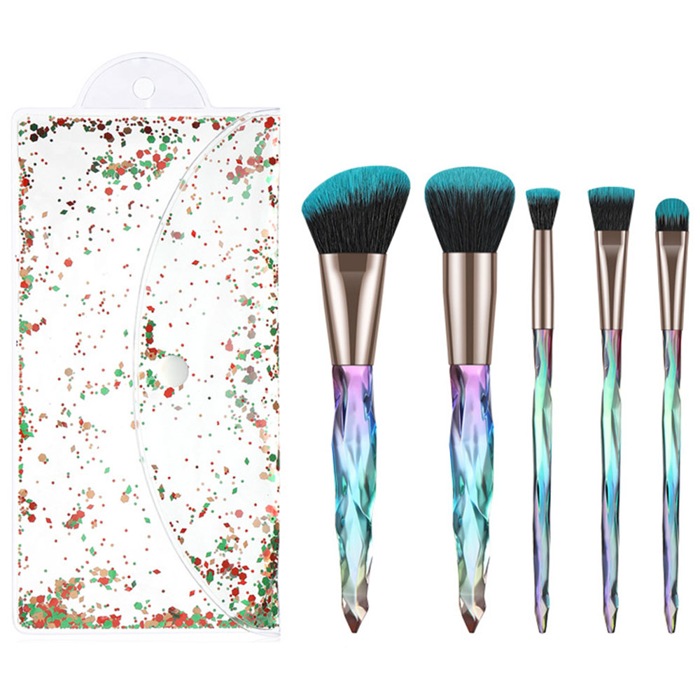 5 Πινέλα Μακιγιάζ σε Θήκη Beautyware Πράσινο