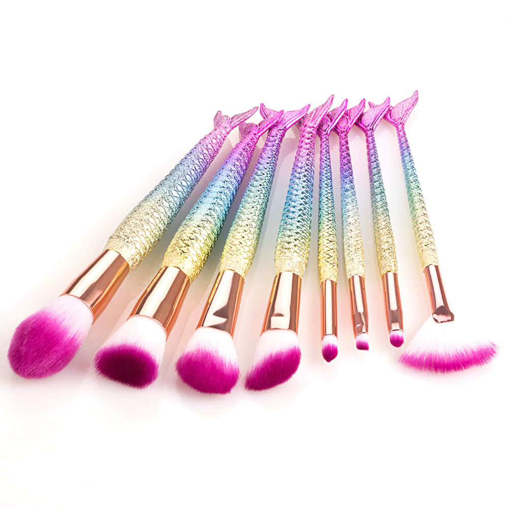 8 Πινέλα Μακιγιάζ με Όψη Γοργόνας Mermaid