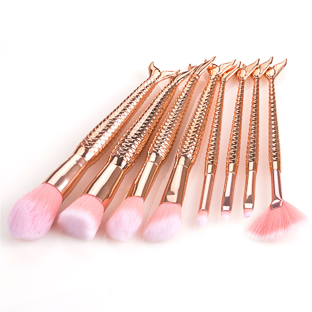 8 Πινέλα Μακιγιάζ με Όψη Γοργόνας Χρυσό