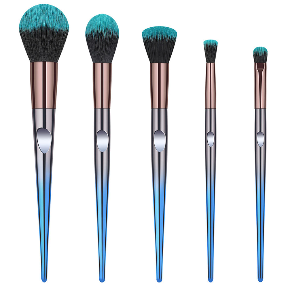 5 Πινέλα Μακιγιάζ με Εργονομικό Σχεδιασμό Μπλε