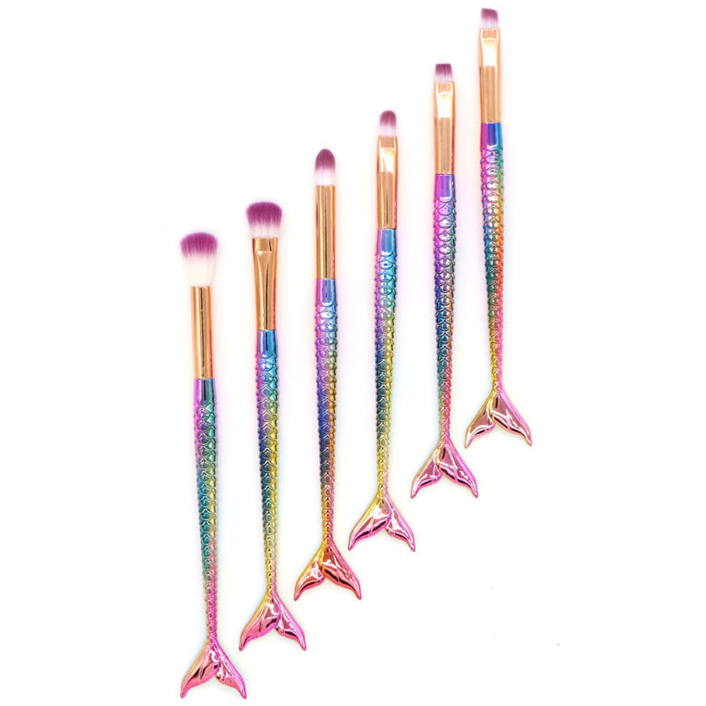 6 Πινέλα Μακιγιάζ Ματιών Mermaid Μπλε/Μωβ