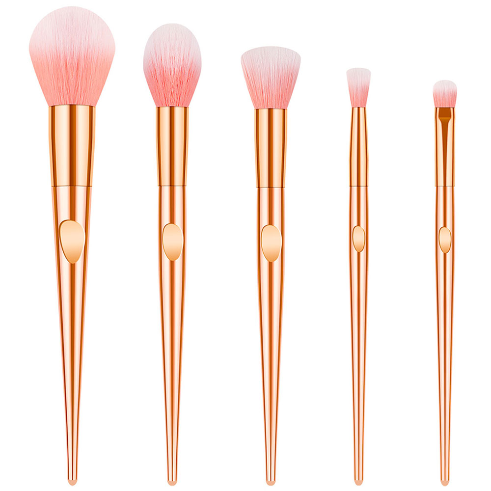 5 Πινέλα Μακιγιάζ με Εργονομικό Σχεδιασμό Χρυσό