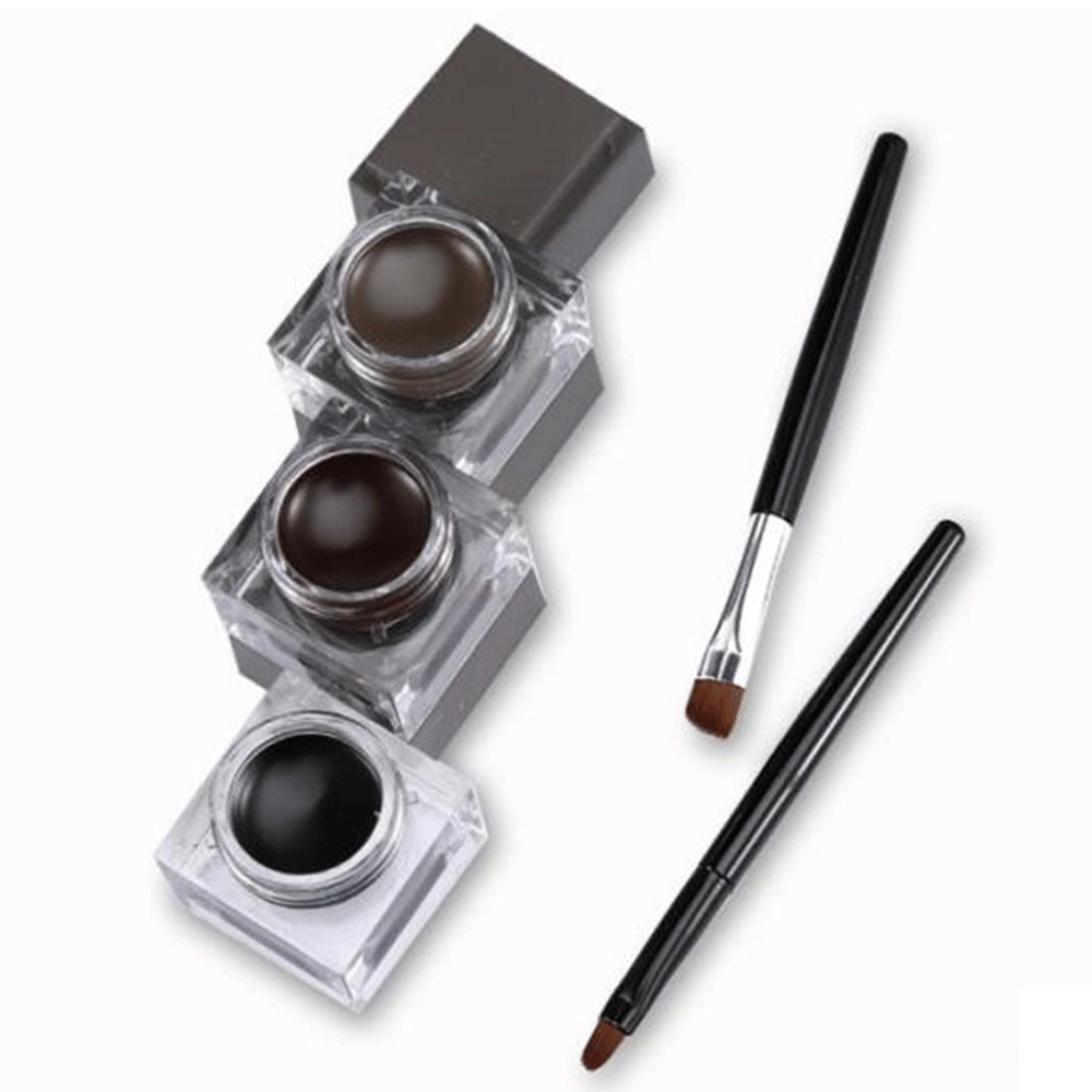 MUSIC FLOWER Σετ Eyeliner Gel & Πομάδα Φρυδιών με Δύο Πινέλα 60g 2#-Ανοιχτό Καφέ