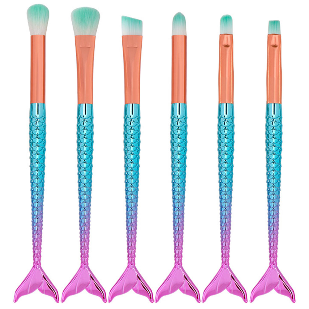 6 Πινέλα Μακιγιάζ Γοργόνα Γαλάζιο/Ροζ